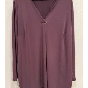Universal Standard Women's Long Sleeve V-Neck Tunic Blouse Small Purple Stretch